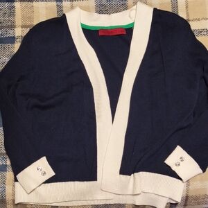 Scarlett Classic Navy and Cream Cardigan